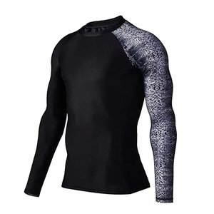 Camiseta de Compresión Rashguard OEM para Hombre, Ligera, de Spandex/Poliéster, para BJJ y Gimnasio, con Estampado por Transferencia de Calor, Personalizable - Product Image 1