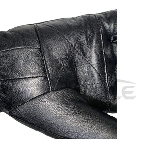 Gants en cuir pour hommes, mode de luxe, noir, doigts entiers, doublure douce, fournisseur OEM personnalisé, grande taille, gants d'hiver - Product Image 6
