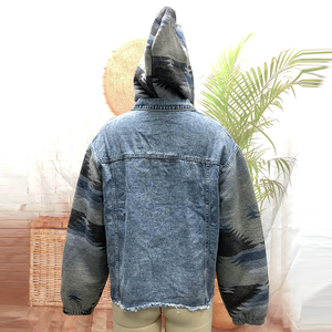 แจ็กเก็ตยีนส์สำหรับผู้หญิงแจ็กเก็ตผ้ายีนส์มีกระดุมขาดมีกระดุมพิมพ์ลายแบบกำหนดเอง - Product Image 6