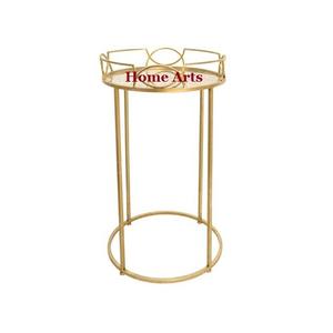 Plateau de service à thé et café en métal et verre nouveau design plateau de service de nourriture de forme ronde pour fournisseur en gros - Product Image 4