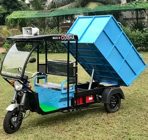 Electric Loader With Hydraulic Tipping Facility Electric Tricycles 3 Wheel Cargo Bike Back Box Equipped Automatic Lifting