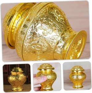 Eight Auspicious Vases Metal Burial Urns Container Cremation Urn for <b>Ashes</b> Mini Plant Pots <b>Pet</b> <b>Ashes</b> <b>Keepsake</b> White Pots - Product Image 6