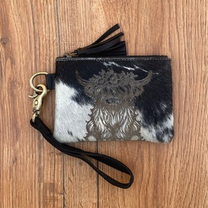 Portefeuille long en cuir de vachette personnalisé vente en gros de lases gravure pochette à pampilles en cuir véritable pour femmes - Product Image 2