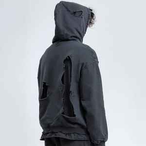 เสื้อฮู้ดไซส์ใหญ่พิเศษแบบสวมหัวสำหรับผู้ชายและผู้หญิงเสื้อสเวตเตอร์ล้างกรดแนววินเทจสำหรับคู่รัก - Product Image 3