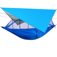 Hamac de camping imperméable avec moustiquaire et bâche pare-soleil, ensemble de hamac portable pour l'extérieur