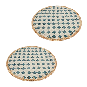 Napperons de service en nacre florale à bord en rotin écologique napperon rond MOP napperon personnalisable décor de table du Vietnam - Product Image 6