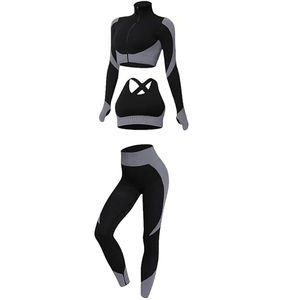 Nouvel ensemble de yoga imprimé 2 pièces en gros pour femmes, ensembles sans couture avec soutien-gorge de sport et leggings pour le sport et le fitness, service OEM - Product Image 2