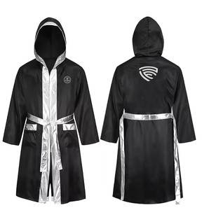 2025 batas elásticas de poliéster hechas a medida abrigos de Bata de boxeo con impresión de logotipo personalizado - Product Image 1
