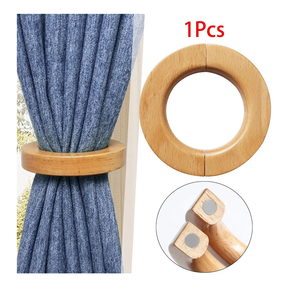 Anneau d'embrasse de rideau en bois Design élégant anneau d'embrasse de rideau de salle de bain accessoires décoratifs - Product Image 1