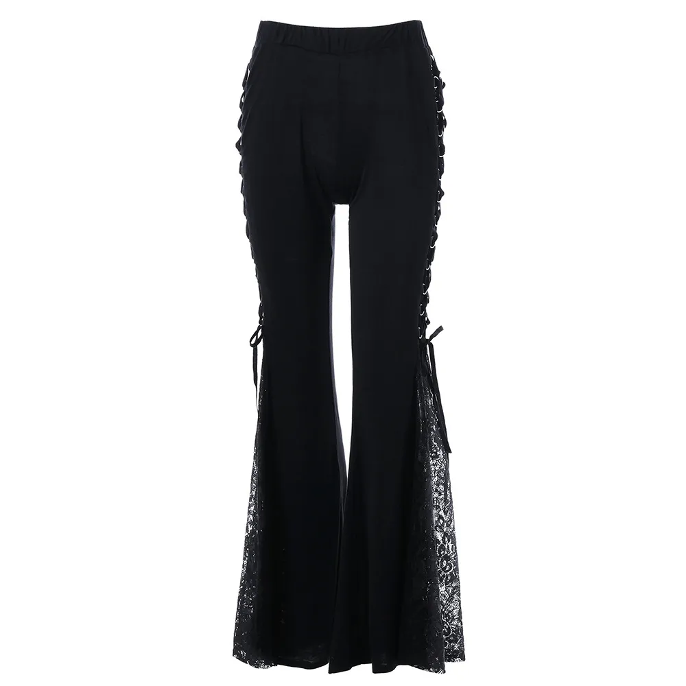 Wholesale Plus Size Gothic Black Lace Goth Pants Trousers Clothing For Women