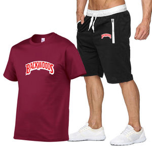 Camiseta con gráfico de sublimación de algodón 100%, conjunto corto Unisex para adultos, camiseta y pantalones cortos de dos piezas de verano para hombres - Product Image 6