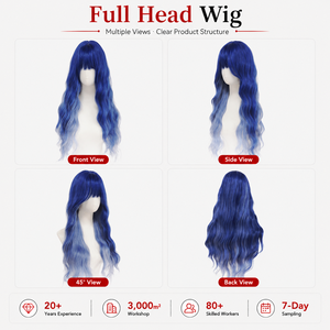 วิกผมบ๊อบสีชมพูสังเคราะห์ราคาโรงงาน พร้อมหน้าม้า วิกผมลอนน้ำสั้น ทนความร้อน สำหรับใส่ในชีวิตประจำวันและงานปาร์ตี้แฟนซี - Product Image 2