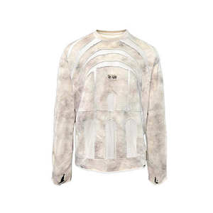 Sudaderas con capucha para hombre desgastadas de gran tamaño 100 por ciento algodón 480gsm apliques de rizo francés bordado lavado ácido Sudadera con capucha Streetwear - Product Image 1