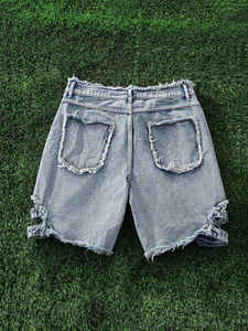 Short en jean 100% coton de haute qualité pour hommes confortable élégant motif solide tenue décontracté Streetwear - Product Image 2