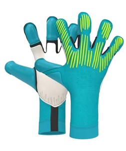 Trouvez des gants de sport en cuir et latex respirants de qualité professionnelle, similaires à l'icône, pour gardiens de but de football, avec personnalisation. - Product Image 1