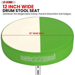 5 Core Drum Throne 3 Thick <b>Padded</b> Memory Foam Comfortable Drummer <b>Stool</b> 200Lb Capacity Adjustable - Product Image 6