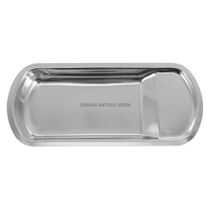 Elegante bandeja de servicio rectangular plateada con acabado liso Diseño moderno para un entretenimiento diario elegante - Product Image 1