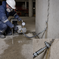 Matériau de scellement polyuréthane monocomposant réactif à l'eau, résine d'injection élastique pour la réparation des fissures et des joints de dilatation du béton