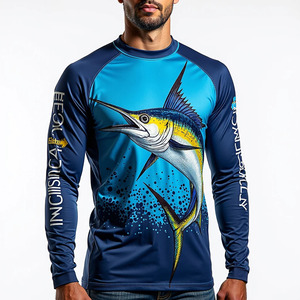 Chemise de pêche à manches longues pour homme, impression par sublimation, séchage rapide, respirante, UPF 50, vêtements de pêche, logo personnalisé, tee-shirt - Product Image 5