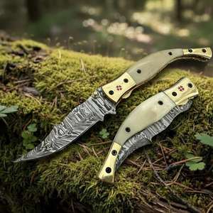 Hot Selling Premium Custom Handmade Damascus Steel Folding <b>Knife</b> Top Selling <b>EDC</b> <b>Pocket</b> <b>Utility</b> <b>Knife</b> Personalized Logo OEM - Product Image 1