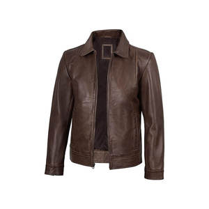 Nuevo Estilo de Cuero Vacuno Genuino Desgastado para Exteriores, Material de Alta Calidad, Precio al por Mayor, Chaqueta Casual de Cuero para Invierno - Product Image 4