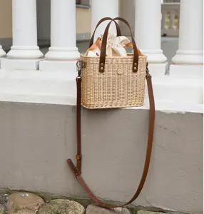 Gift for Her: Rattan Bag With Leather Strap | Rattan Bag, Natural Bag, Women Bag | High-Quality Product Made in Vietnam
