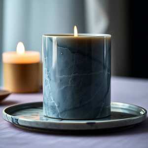 Handcrafted <b>Marble</b> <b>Candle</b> Jar Natural Stone <b>Holder</b> for Home Spa and Meditation Decor - Product Image 3