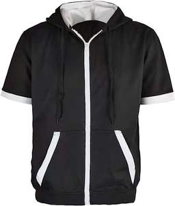 Ensemble de survêtements d'été pour hommes, 80/20 coton, polyester, mélange, sweat à capuche à motif solide, 60/40 - Product Image 2