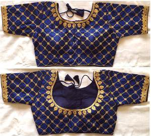 Hermosa Blusa de Seda para Mujer con Bordado Zari y Trabajo a Mano para Fiestas - Product Image 3