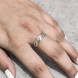 Anillo de Hombre, Anillo Sencillo de Plata, Anillo de Sello Pesado, Anillo de Meditación, Anillo de Navidad Hecho a Mano, Joyería Personalizada, Anillo de Plata Maciza 925 - Product Image 3