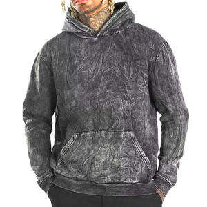 Veste de travail en coton mélangé lourd délavé sur mesure avec sweat à capuche doublé vintage pour travailleur disponible au prix d'usine - Product Image 2