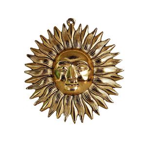 Meilleur fournisseur d'Idole en laiton du Soleil (Surya) à suspendre au mur pour la positivité à la maison et au bureau, couleur jaune - Product Image 2