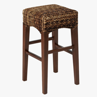 Tabourets de bar en jacinthe d'eau naturelle de couleur personnalisée pour la cuisine avec tabourets de comptoir de cuisine faits à la main en bois en gros du Vietnam