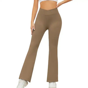 <b>Women</b> High Waist Yoga Flared Pants High Quality Gym Fitness Running Tight Butt Lifting <b>Leggings</b> Fold Flared <b>Women</b> <b>Leggings</b> - Product Image 2