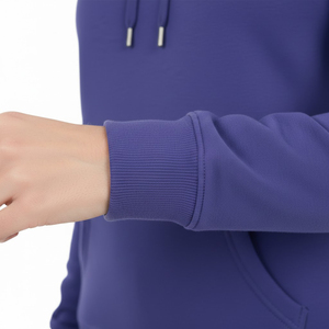 Nueva llegada: Sudadera con capucha violeta vibrante 100% algodón puro, estilo streetwear de lujo, corte ajustado, peso pesado, venta al por mayor. - Product Image 6
