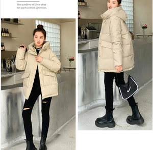 Wholesale High Quality Full Zip up Puffer <b>Jacket</b> Winter Plain Quilted Windproof Bubble Outwear Puffer <b>Jackets</b> for Unisex - Product Image 2