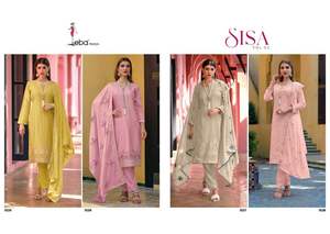 Ropa de fiesta increíble color pesado Chinon y Georgette bordado trabajo Kurti pantalón con fabricación de Dupatta DE LA India - Product Image 4