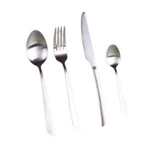 Único revestimiento láser mango plano elegante cubiertos en espejo pulido Hotel restaurante hogar reutilizable juego de cubiertos de acero con espejo - Product Image 3