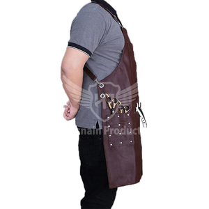Wholesale Price Custom Label Cheap Price Comfortable Size Hot Sales Factory Made Personalized logo Genuine <b>Leather</b> <b>Apron</b> - Product Image 3