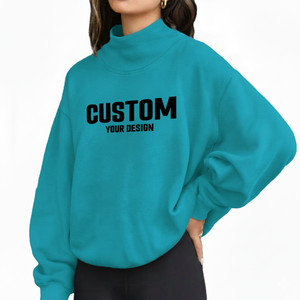 Sudadera de Mujer con Cuello Alto, Informal, de Forro Polar, Ecológica y Transpirable para Invierno, Sudadera con Cuello Alto para Mujer - Product Image 1