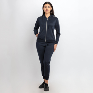 Logo privé Survêtement à capuche avec fermeture éclair pour femmes Meilleur prix pas cher Ensemble deux pièces avec fermeture éclair coupe ajustée - Product Image 6