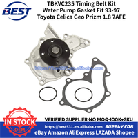 MBSGSW Kit de correa de distribución Junta de bomba de agua para Toyota Corolla Celica Geo Prizm 7AFE 1.8L 1993-1997 TBKWP235 VS50440R TBKVC235