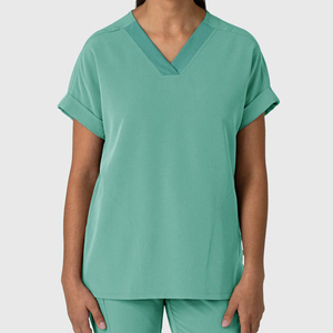 ชุดขัดตัวสำหรับแพทย์โรงพยาบาลซักได้เสื้อสครับไหล่ตกผ้าเนื้อนุ่มพรีเมี่ยม - Product Image 4