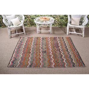 Alfombra Vintage de 3.8x5.3 pies, Alfombra Turca, Alfombra Oriental de Lana Roja y Azul - Product Image 3