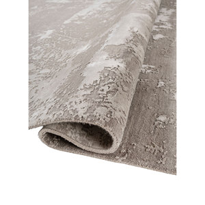 พรมขนสัตว์และไหมไผ่ถักมือสีเบจและสีน้ำตาลลายแบบนามธรรมสำหรับห้องนั่งเล่นวัยรุ่นหรือทางเดิน-Esk-431 - Product Image 2