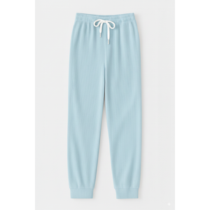Pantalon de jogging ample en tricot côtelé pour femme, doux et extensible, pour l'hiver, avec cordon de serrage, taille élastique, décontracté, pour la détente, quotidien - Product Image 1