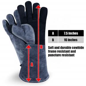 Guantes de soldadura de trabajo de cuero dividido de vaca a la venta guantes de alta calidad seguridad de construcción Industrial trabajo hombres mujeres - Product Image 3