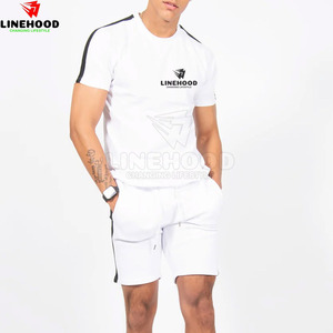 ชุดเสื้อยืดกางเกงขาสั้นแฟชั่นสีพื้นสำหรับผู้ชายชุดกางเกงขาสั้นระบายอากาศได้ดีสำหรับผู้ใหญ่ฤดูร้อน - Product Image 5