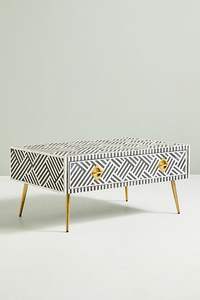 Incrustación de hueso requerida incrustación diseños de lujo Mesita de noche Gabinete Mesita de noche Mesa con incrustaciones de hueso Muebles de sala de estar de la India - Product Image 3