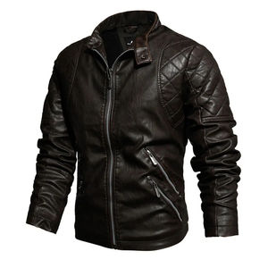 Chaqueta Unisex de Diseño Multicolor para Hombre, de Cuero Genuino, con Cuello Alto, Logotipo Frontal Personalizado, de Alta Calidad, al por Mayor - Product Image 1